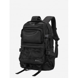 Men's Solid Color Large Capacity Travel School Students Backpack