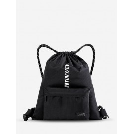 Simple Style Letter Pattern Waterproof Drawstring Studentss Foldable Backpack for Men and Women