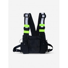 Multi-pocket Reflective Hip Hop Streetwear Chest Pack Tactical Harness Vest Chest Bag